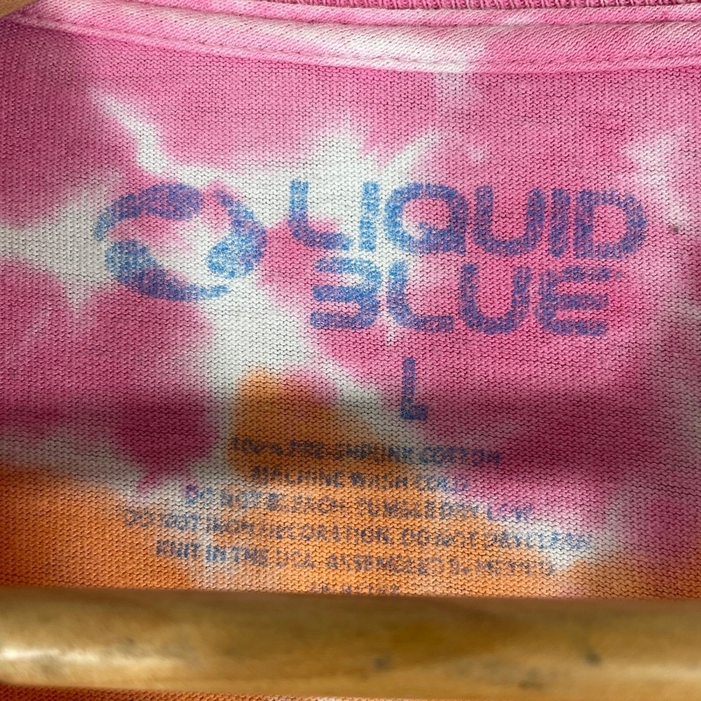 Woodstock Shirt Mens Large Rainbow Tie Dye Peace Music Love Liquid Blue Retro - Picture 4 of 12